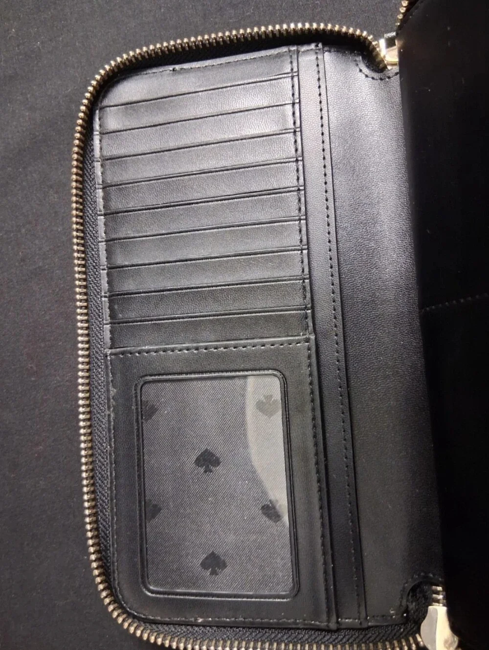 KateSpade Staci Colorblock Large Continental Wallet Beige/Black Saffiano Leather